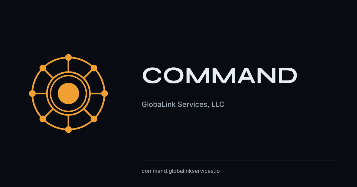 COMMAND amber orbital mark on a dark background